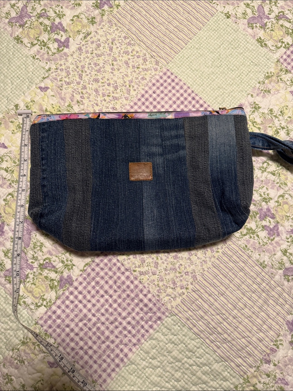 Denim Wristlet Clutch - Blue